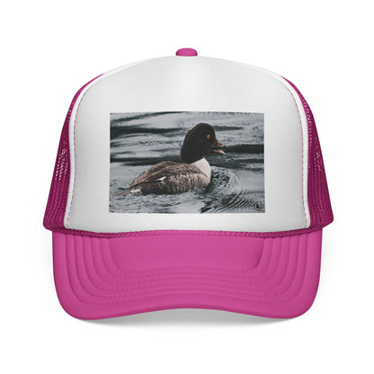 Duck Photo Trucker Hat — Rustic Wildlife Cap for Hunters & Nature Lovers