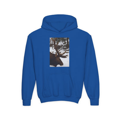 Moose Portrait Hoodie | Youth Hooded Sweatshirt