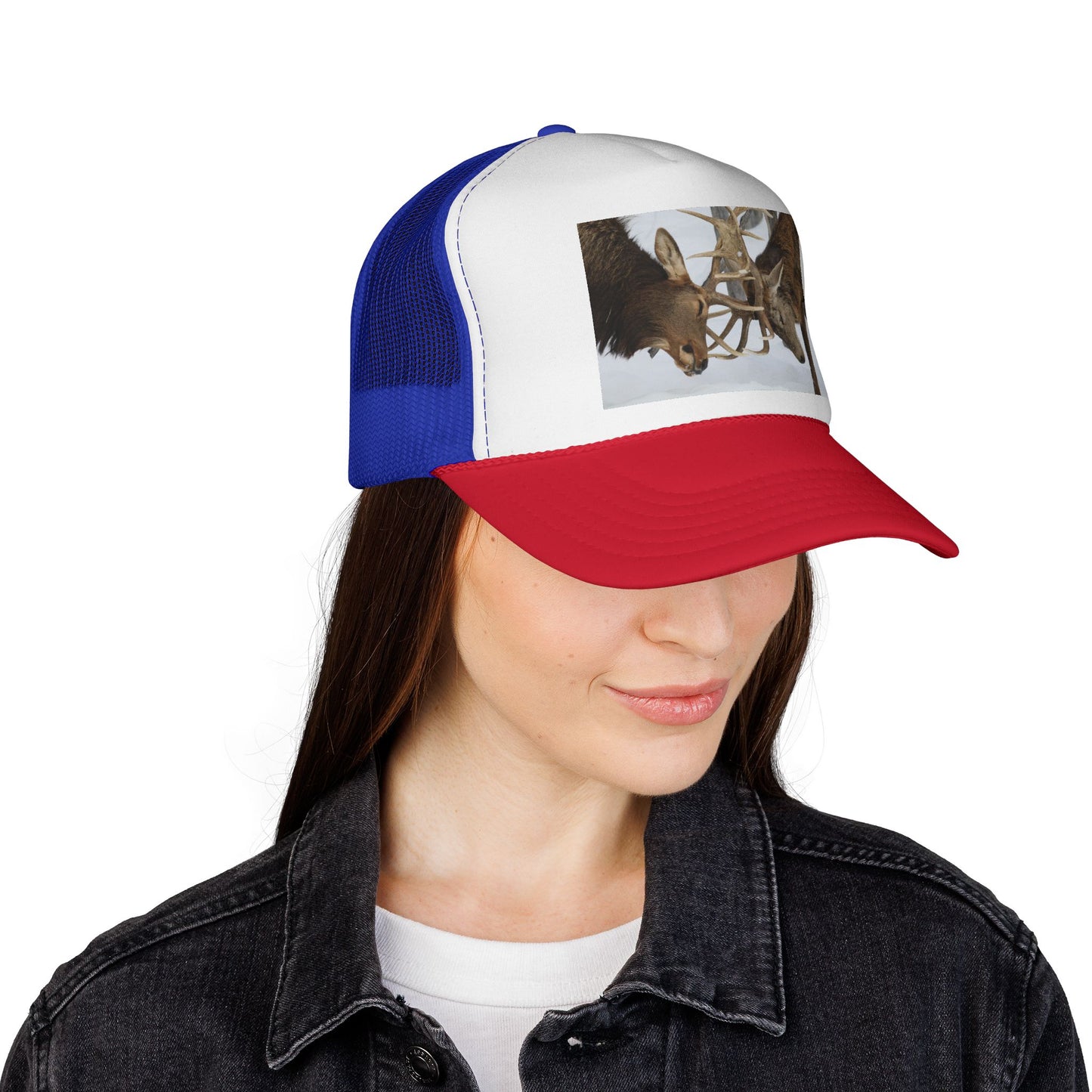 Elk Antler Clash Trucker Cap — Wildlife Hunting Outdoors Hat
