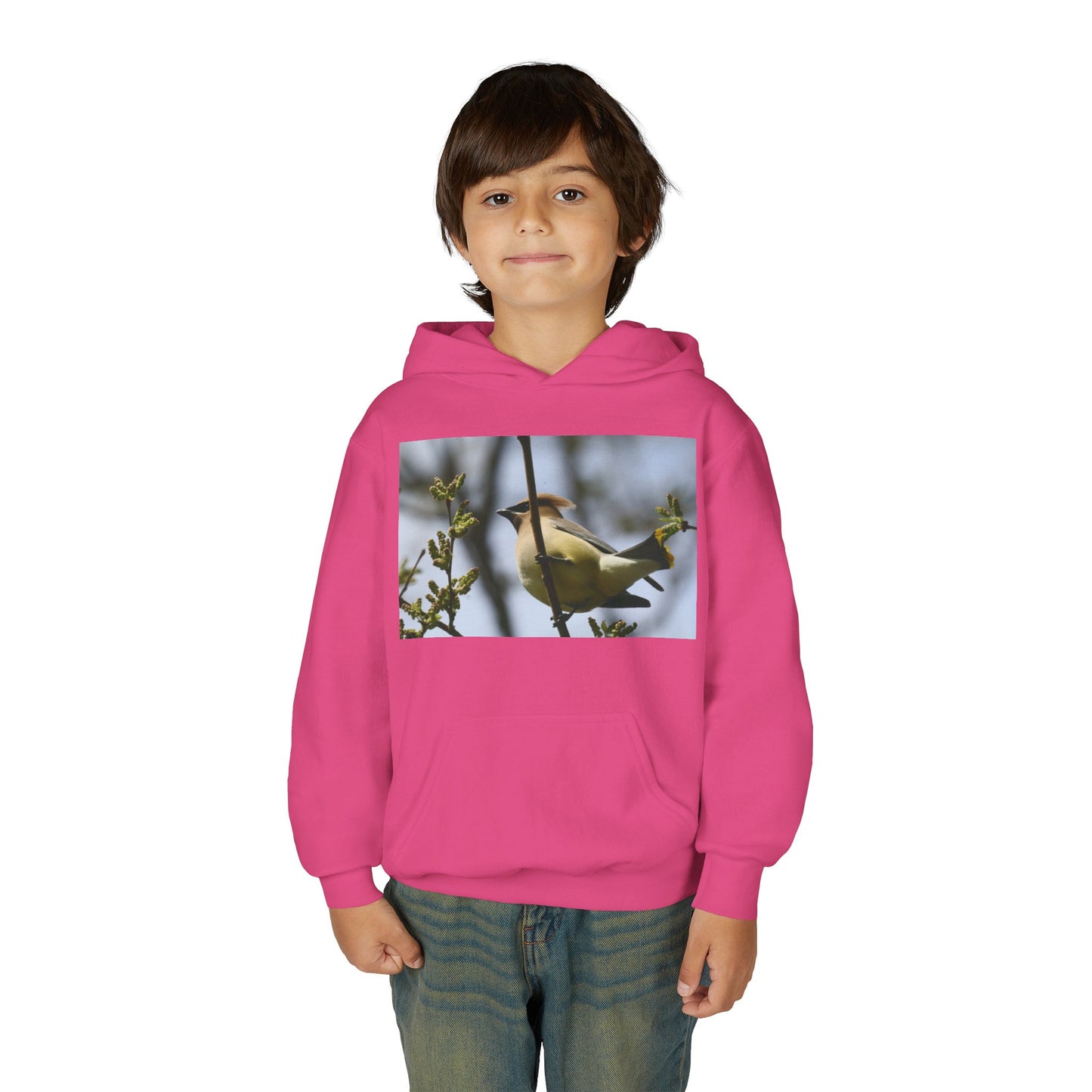Cedar Waxwing Bird Hoodie | Youth Hooded Sweatshirt