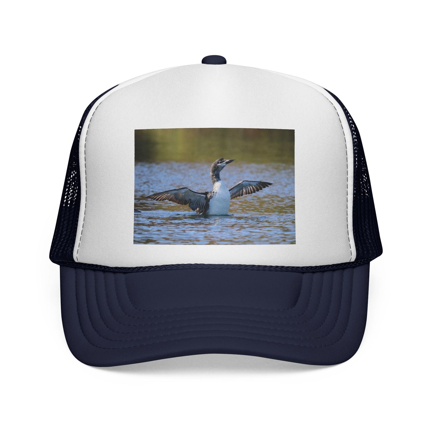 Loon Photo Trucker Cap — Vintage Wildlife Birdwatching Hat