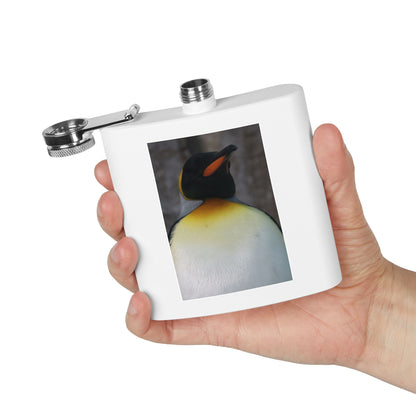 Penguin Portrait Flask — 6oz Stainless Steel Hip Flask