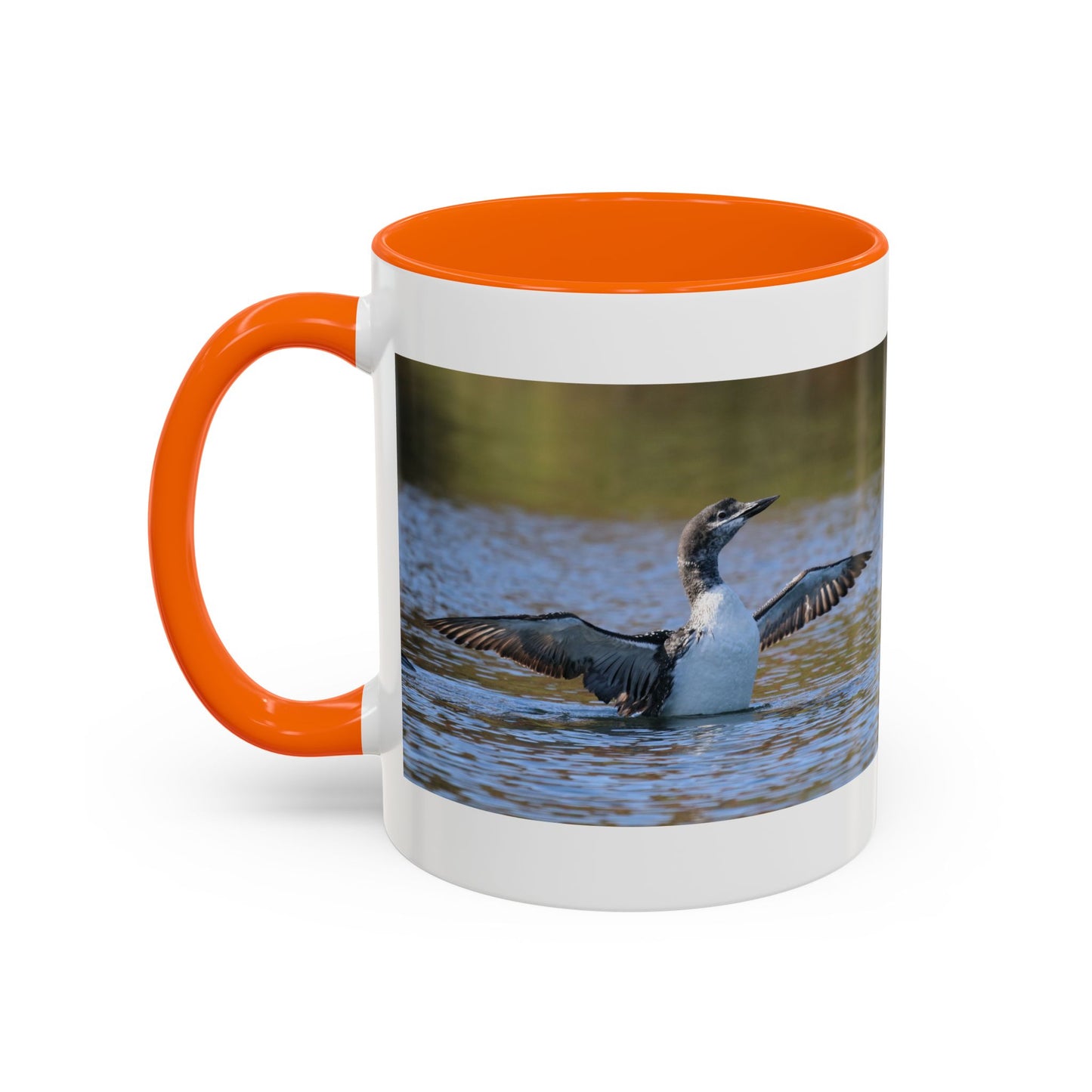Loons in Flight Accent Coffee Mug — Wildlife Bird Photography Drinkware