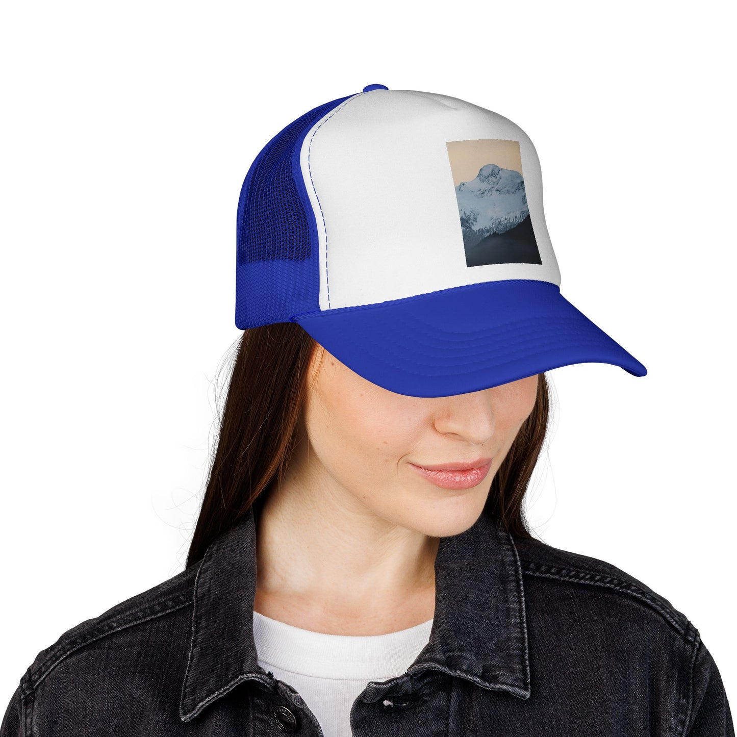 Mountain Sunrise Trucker Cap — Vintage Snow Peak Patch Hat