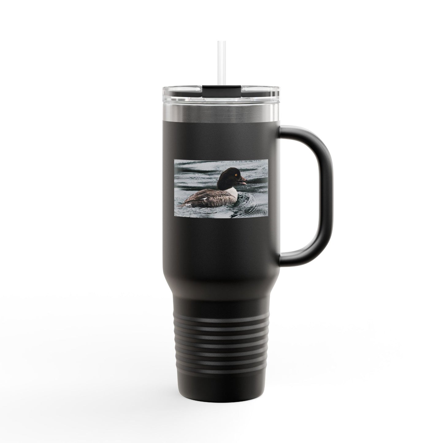 40oz Insulated Travel Mug with Duck Photo – Thermal Tumbler for Birdwatchers & Outdoor Lovers