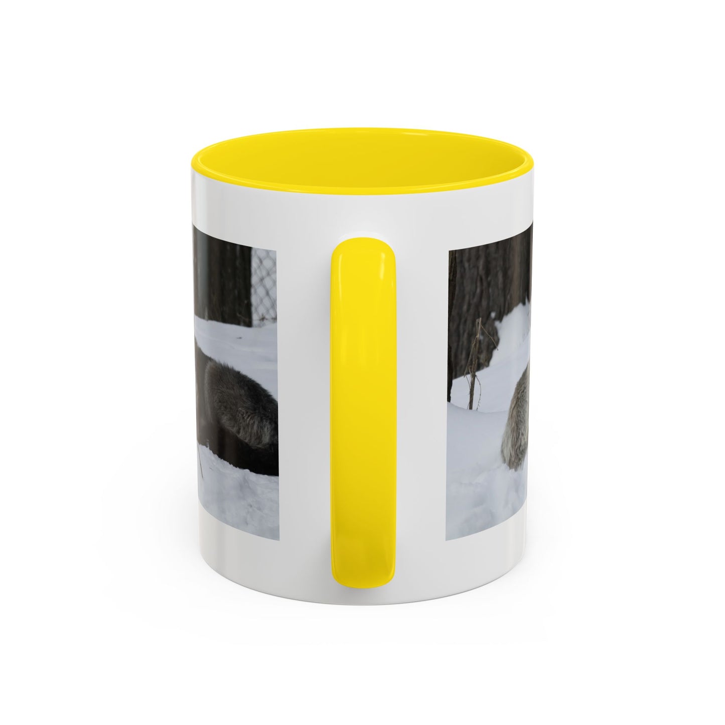 Wolf Pair Accent Coffee Mug – Winter Wildlife Photo Mug (11/15 oz)