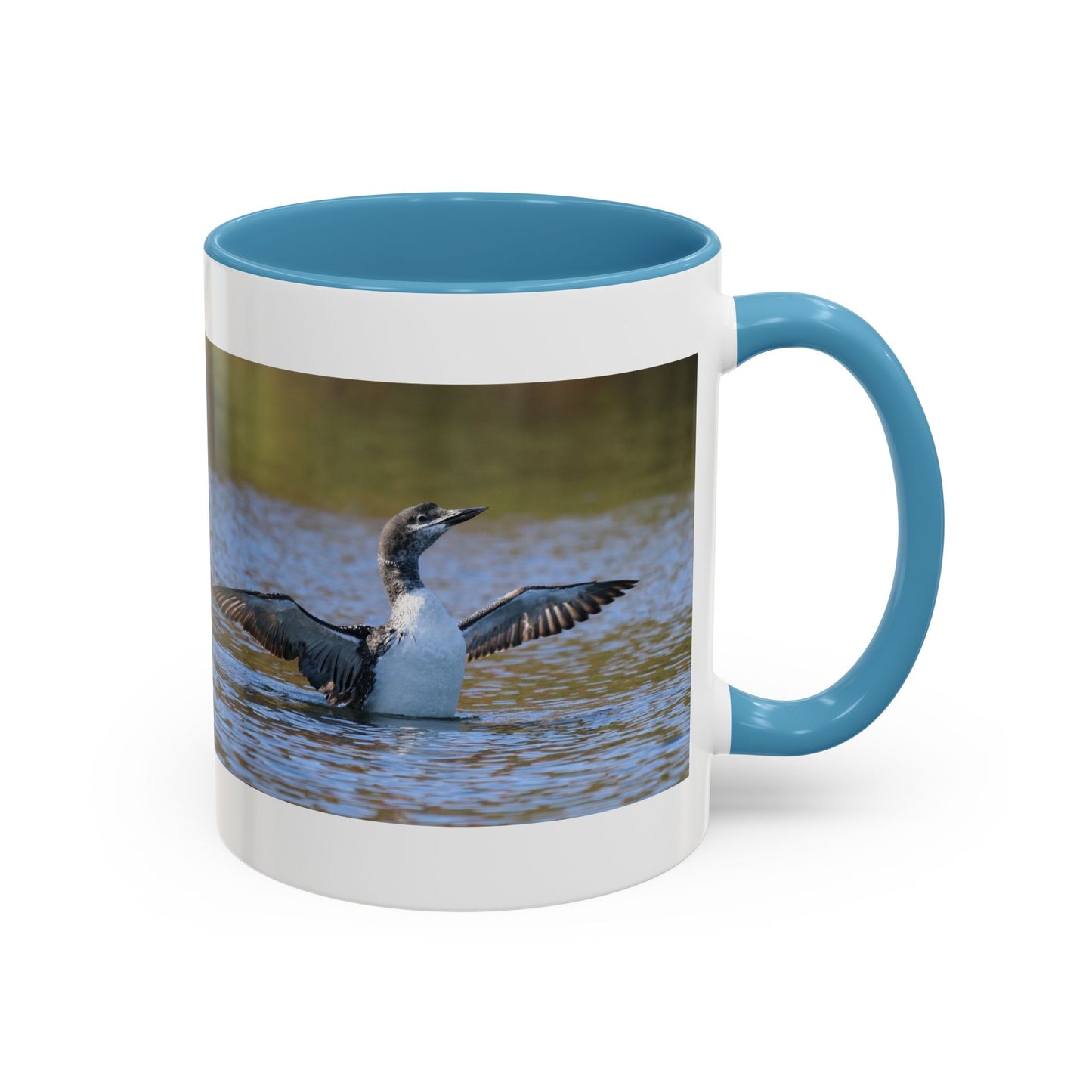 Loons in Flight Accent Coffee Mug — Wildlife Bird Photography Drinkware
