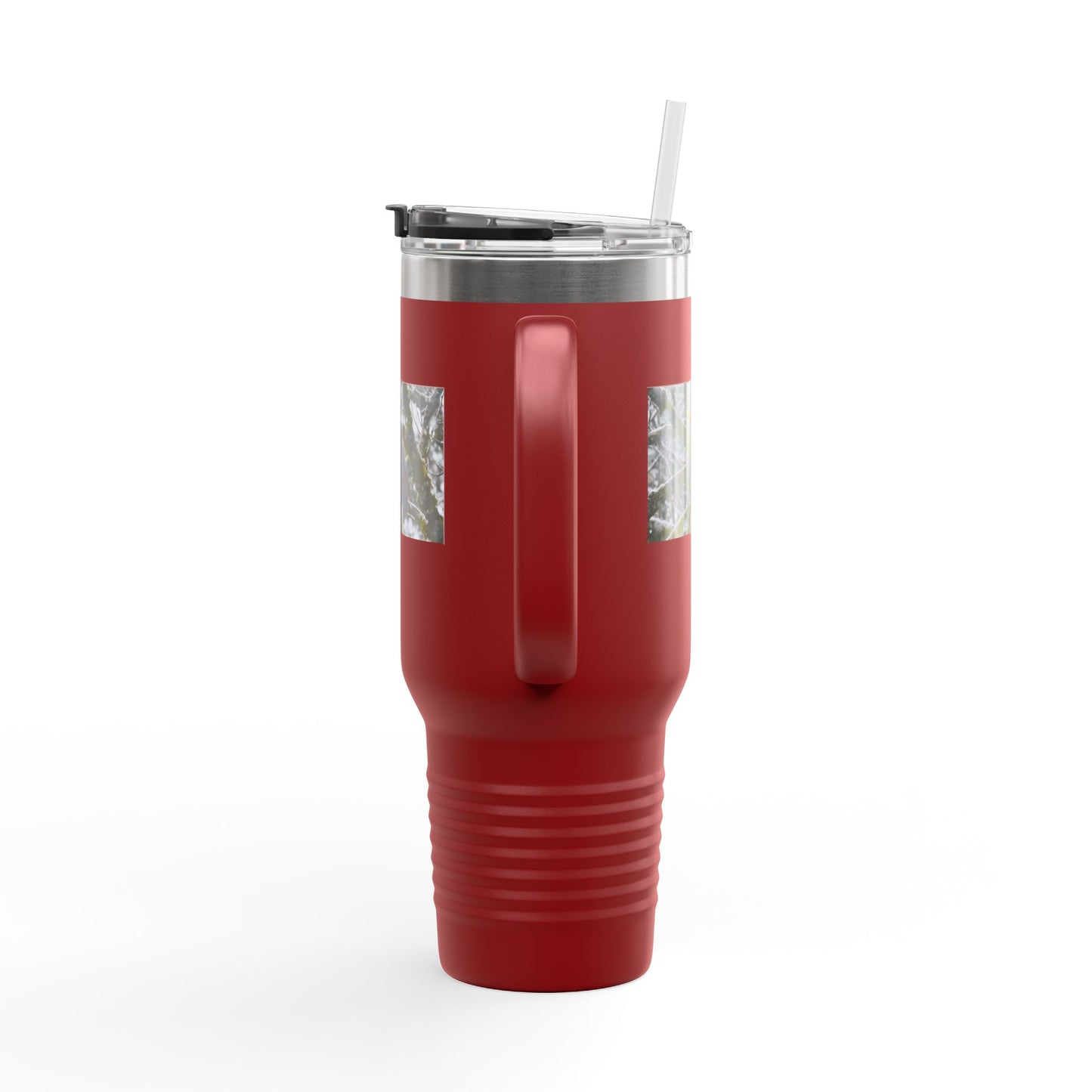 40oz Insulated Travel Mug with Snowy Owl Photo — Cold-Weather Wildlife Tumbler