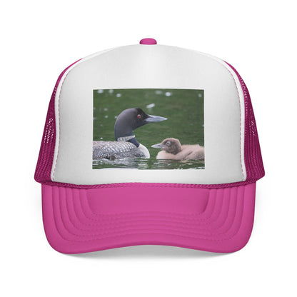 Loon & Chick Trucker Hat — Wildlife Nature Cap for Bird Lovers