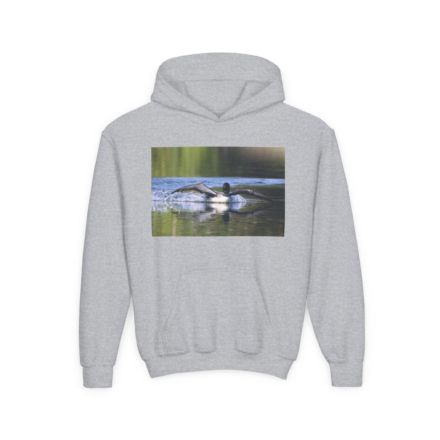 Youth Hoodie with Swimming Otter Photo – Cute Wildlife Kids Sweatshirt