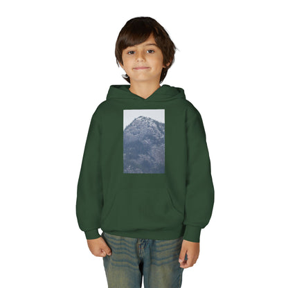 Mountain Peak Youth Hoodie — Winter Snow Scenic Graphic Sweatshirt