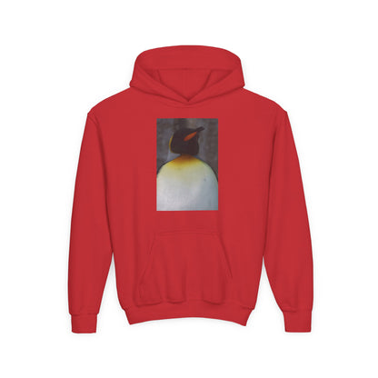 Penguin Art Youth Hoodie — Minimalist Royal Penguin Illustration Sweatshirt