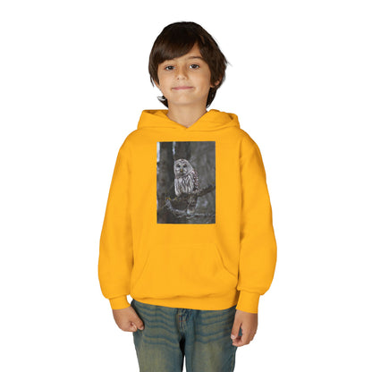 Owl Portrait Youth Hoodie — Realistic Forest Owl Graphic