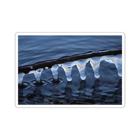 Ice Formations Kiss-Cut Sticker — Moody Blue Winter Nature Decal