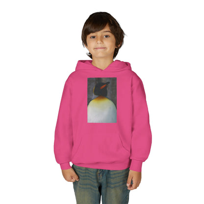 Penguin Art Youth Hoodie — Minimalist Royal Penguin Illustration Sweatshirt