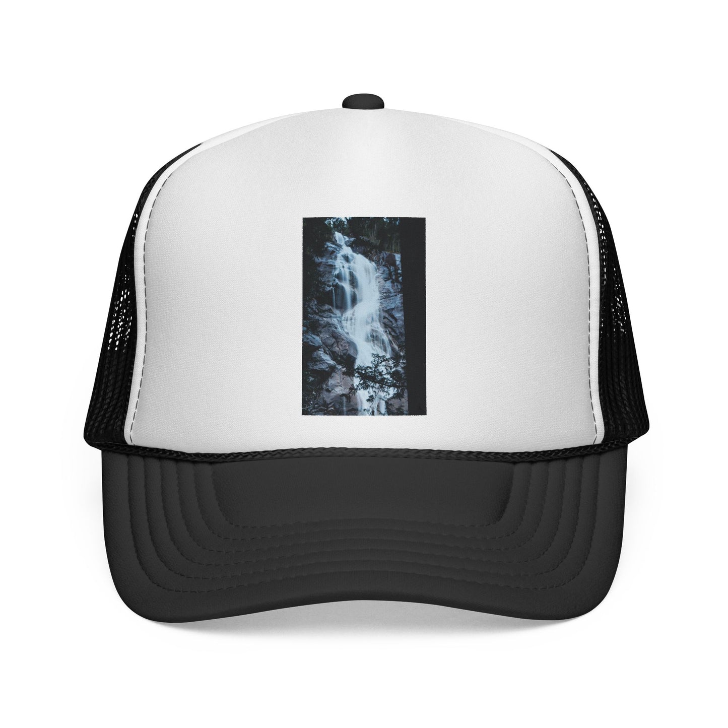 Waterfall Photo Trucker Cap — Outdoor Adventure Mesh Hat
