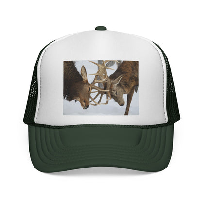 Elk Antler Clash Trucker Cap — Wildlife Hunting Outdoors Hat