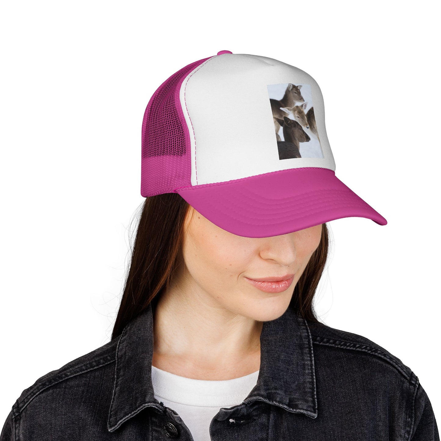 Trucker Cap — Wild Deer Family Photo Print Hat