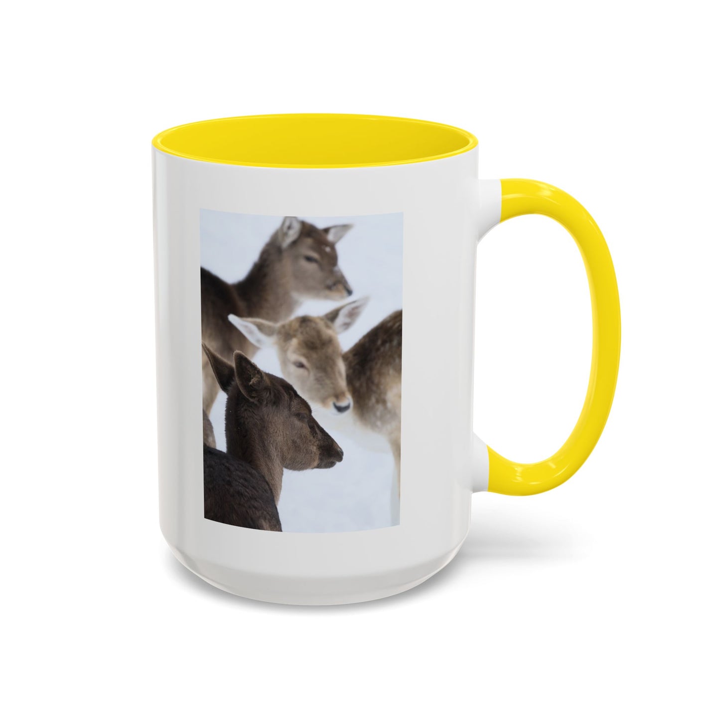 Deer Herd Accent Coffee Mug — Wildlife Photo Ceramic Mug (11/15oz)