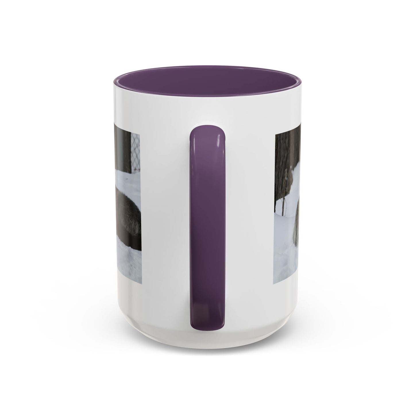 Wolf Pair Accent Coffee Mug – Winter Wildlife Photo Mug (11/15 oz)