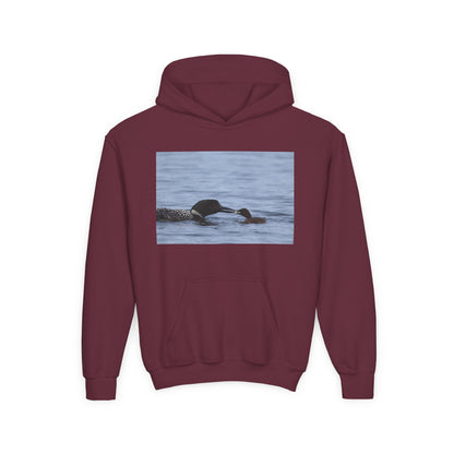 Youth Hoodie with Swimming Otters Photo – Cute River Otter Kids Sweatshirt