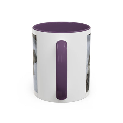 Wolf Pack Coffee Mug – Accent Black Handle 11/15oz, Winter Wildlife Photo