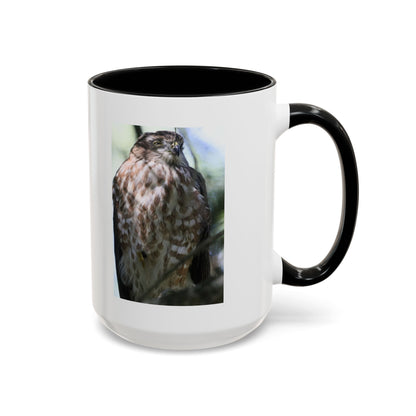 Hawk Photo Accent Coffee Mug — Birdwatcher Gift, 11/15oz
