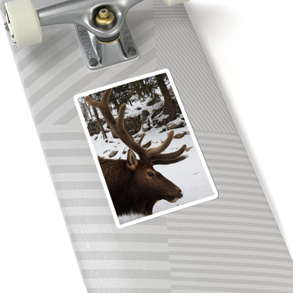 Elk Antler Photo Sticker – Winter Wildlife Kiss-Cut Sticker