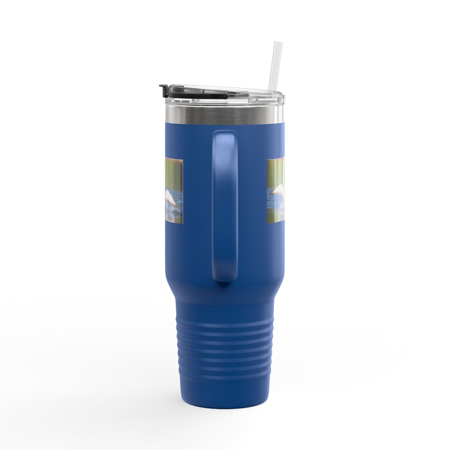 40oz Insulated Travel Mug with Scenic Loon Photo — Double-Wall Stainless Tumbler for Outdoors & Commuting