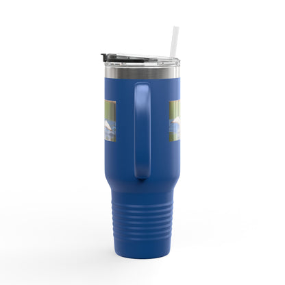 40oz Insulated Travel Mug with Scenic Loon Photo — Double-Wall Stainless Tumbler for Outdoors & Commuting