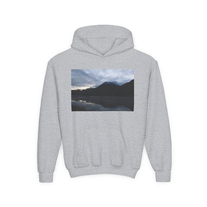 Youth Hoodie with Serene Mountain Lake Photo - Cozy Outdoor Nature Pullover