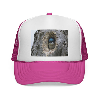 Bluebird Nest Trucker Cap – Cute Bird in Tree Hole Photo Hat