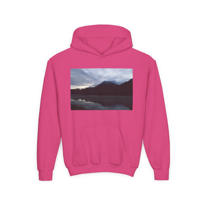 Youth Hoodie with Serene Mountain Lake Photo - Cozy Outdoor Nature Pullover