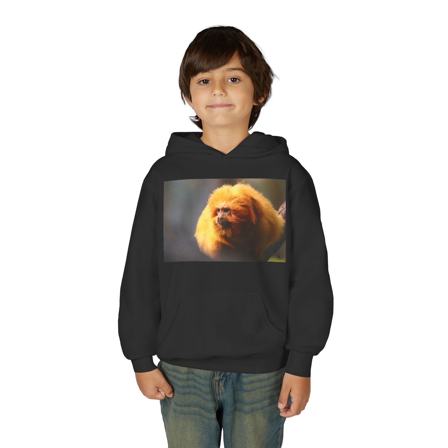 Golden Lion Tamarin Youth Hoodie — Cute Monkey Photo Sweatshirt for Kids