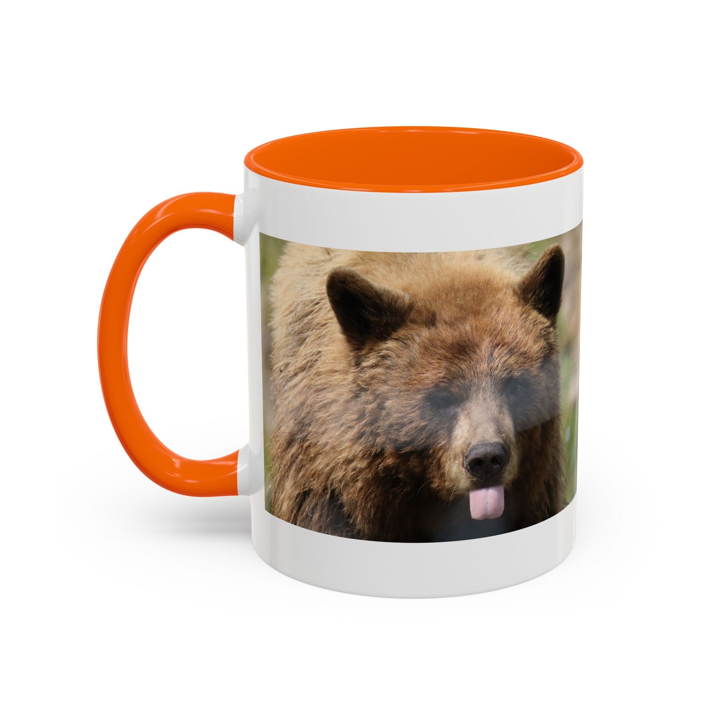 Funny Brown Bear Photo Accent Coffee Mug (11/15 oz)