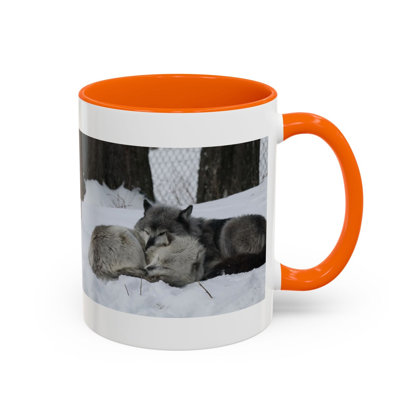 Wolf Pair Accent Coffee Mug – Winter Wildlife Photo Mug (11/15 oz)