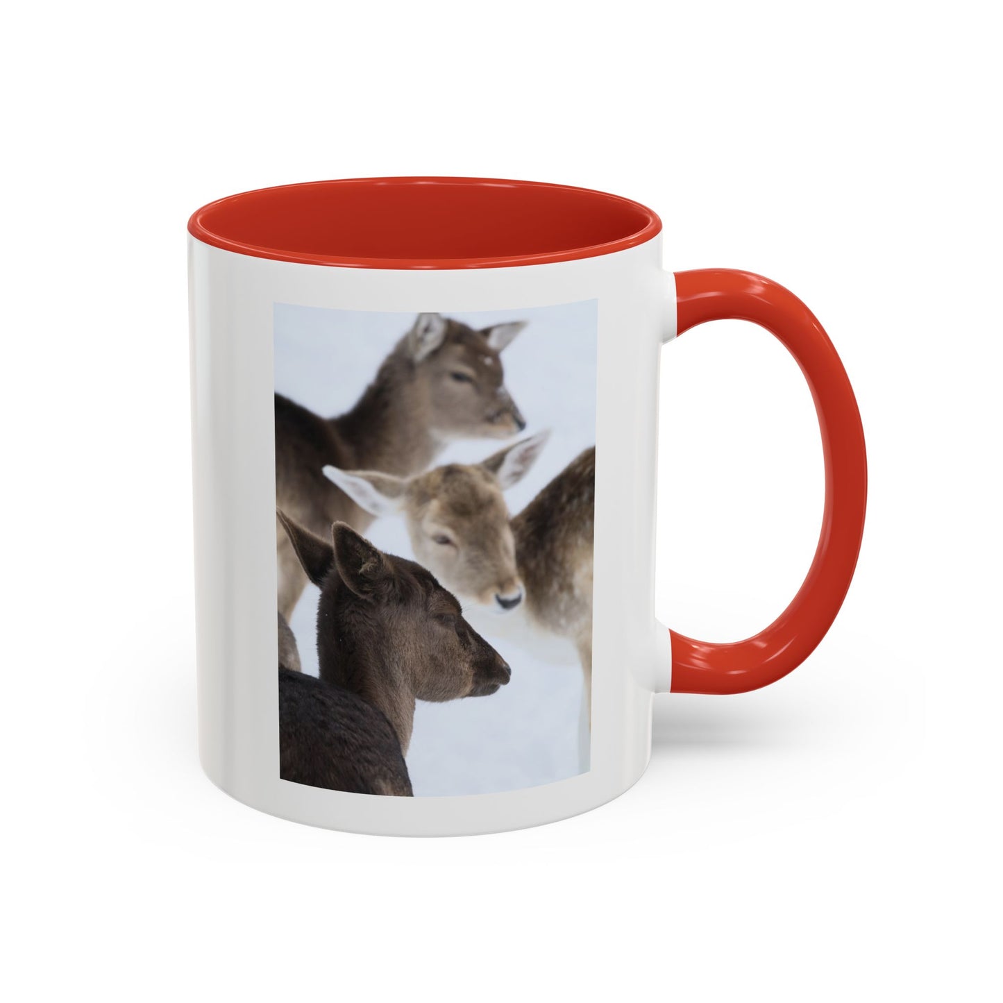 Deer Herd Accent Coffee Mug — Wildlife Photo Ceramic Mug (11/15oz)