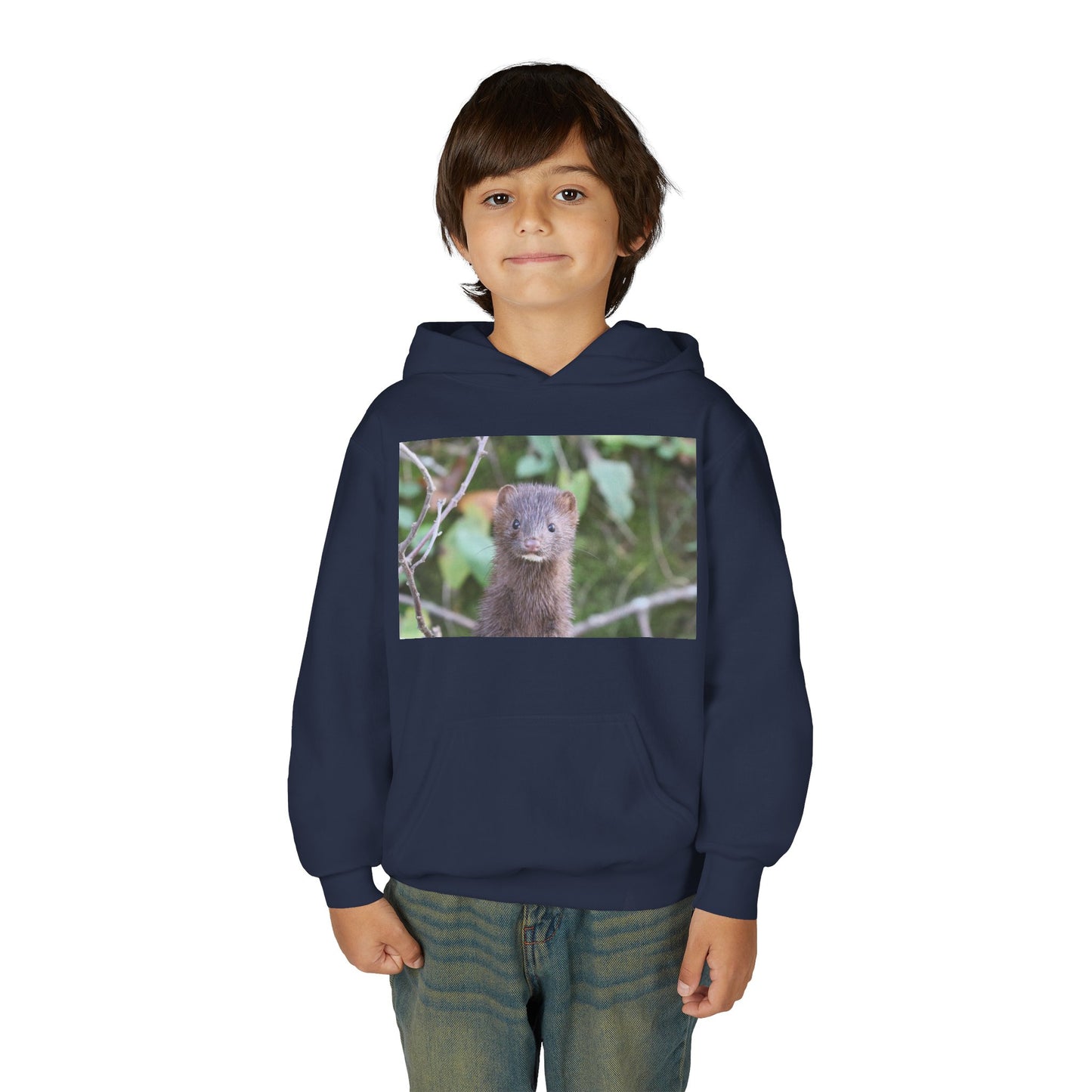 Otter Portrait Youth Hoodie — Cute Nature Animal Sweatshirt for Kids