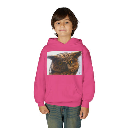 Youth Hoodie with Realistic Owl Art — Cute Kids Animal Pullover