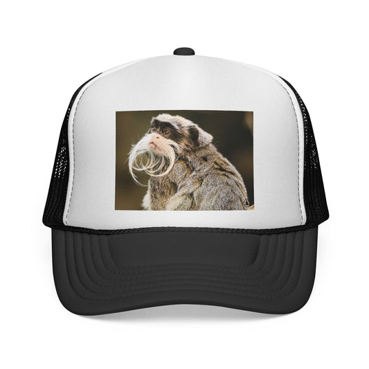 Emperor Tamarin Trucker Hat – Cute Monkey Photo Cap for Animal Lovers