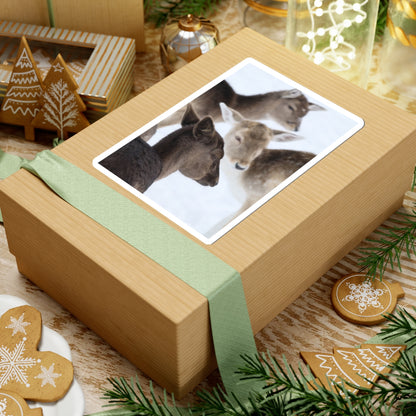 Deer Herd Kiss-Cut Sticker — Winter Wildlife Photo Sticker
