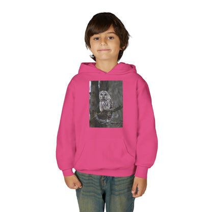 Owl Portrait Youth Hoodie — Realistic Forest Owl Graphic