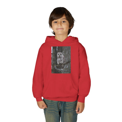 Owl Portrait Youth Hoodie — Realistic Forest Owl Graphic