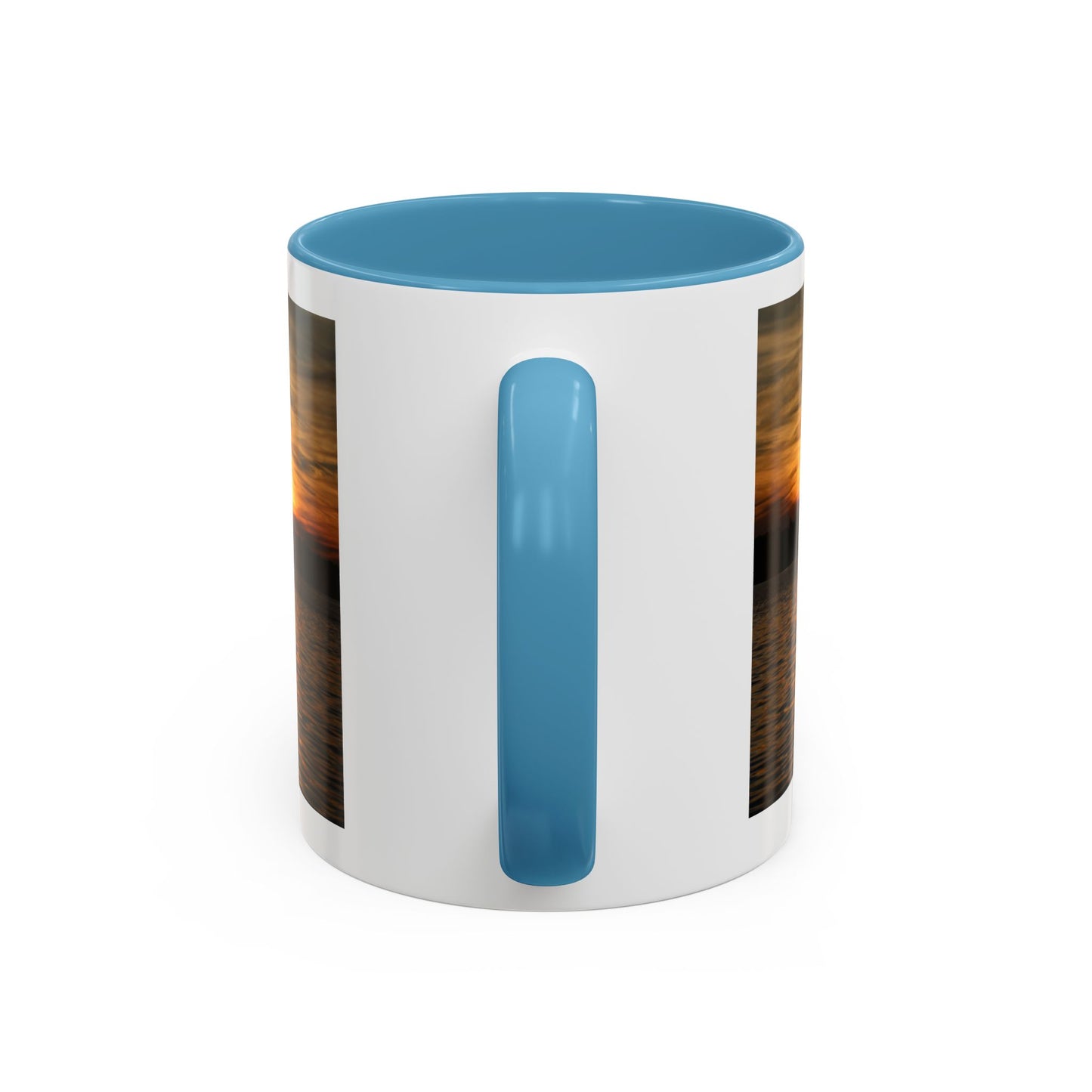 Sunset Lake Photo Accent Coffee Mug — Golden Sunset Reflection (11/15oz)