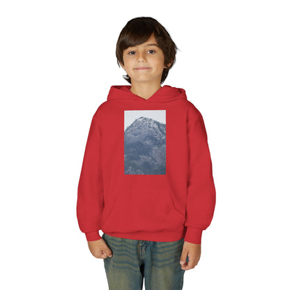 Mountain Peak Youth Hoodie — Winter Snow Scenic Graphic Sweatshirt