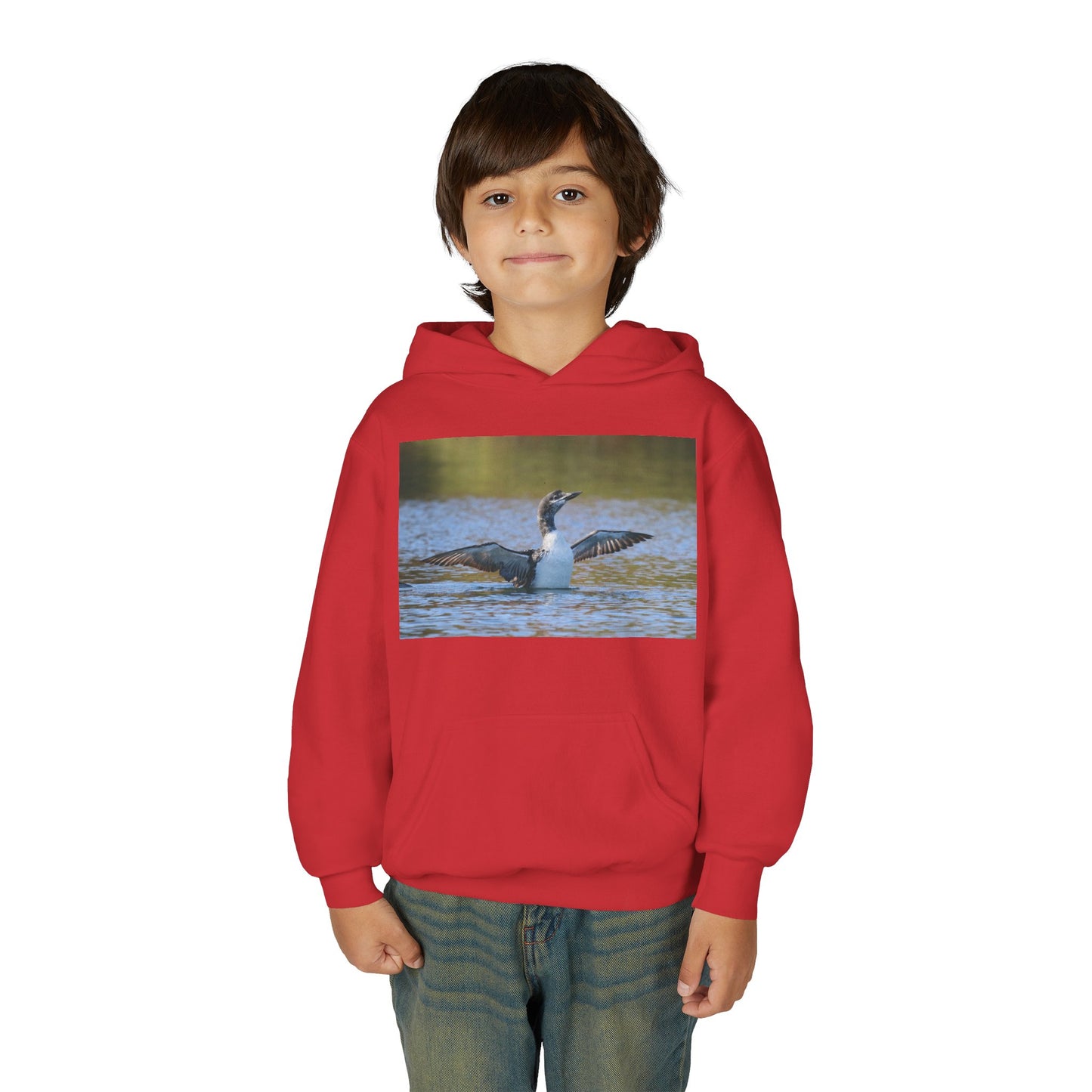Youth Hoodie with Loon Photo – Nature Birdwatching Pullover