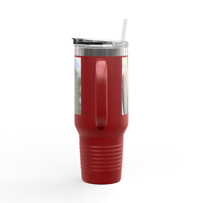 40oz Insulated Travel Mug — Photoreal Hawk Nature Tumbler