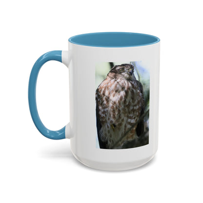 Hawk Photo Accent Coffee Mug — Birdwatcher Gift, 11/15oz