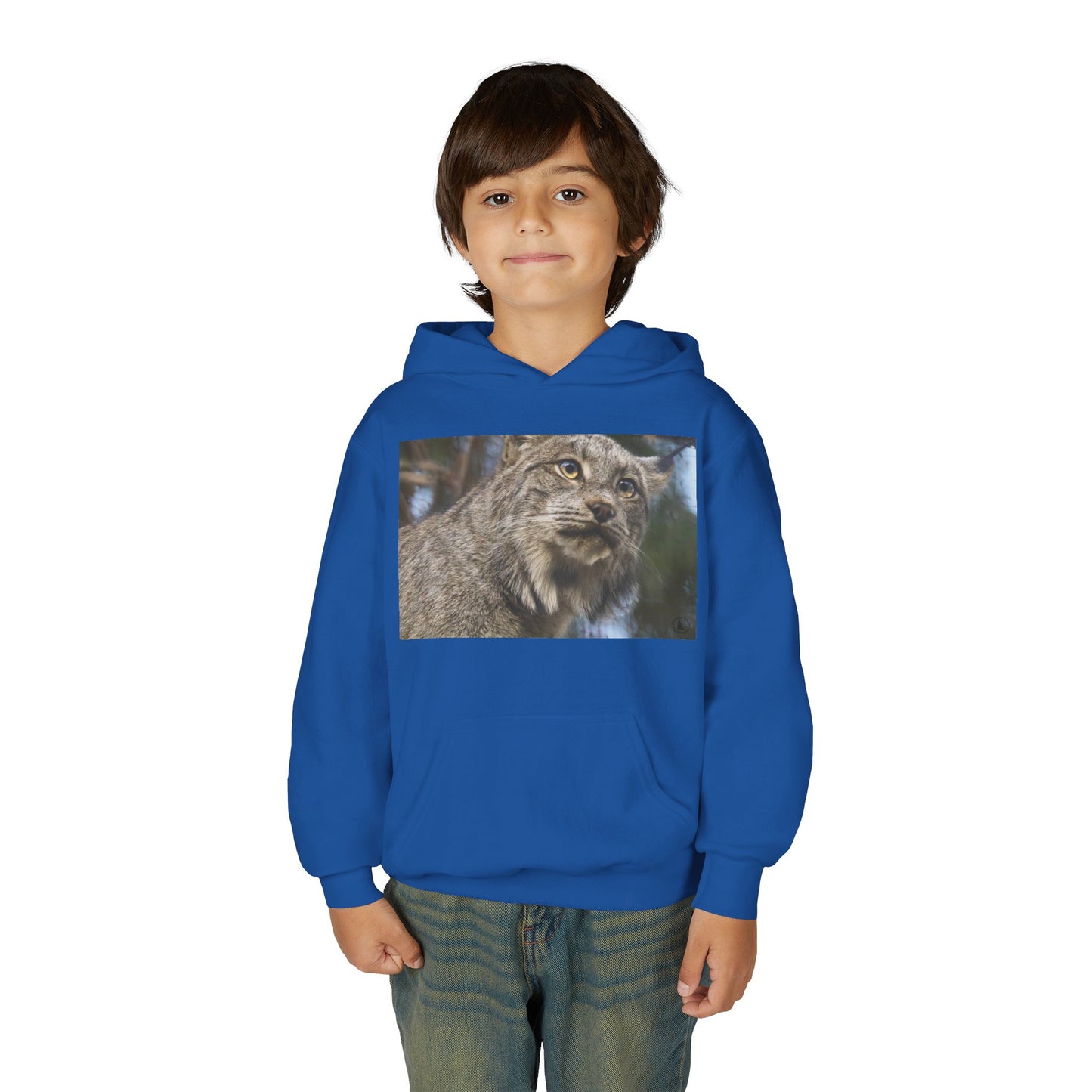 Youth Lynx Hoodie – Realistic Wildcat Photo Pullover for Kids