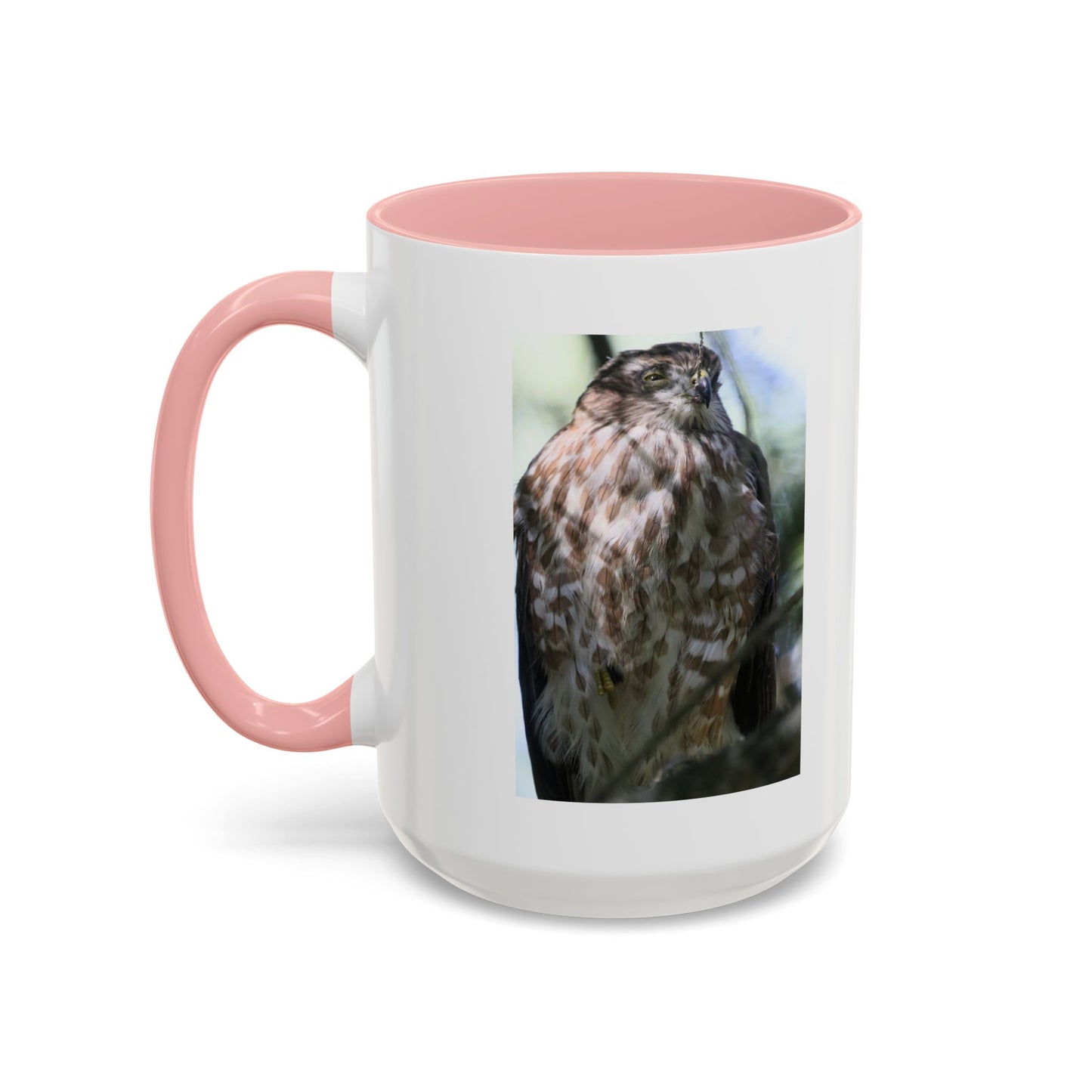 Hawk Photo Accent Coffee Mug — Birdwatcher Gift, 11/15oz